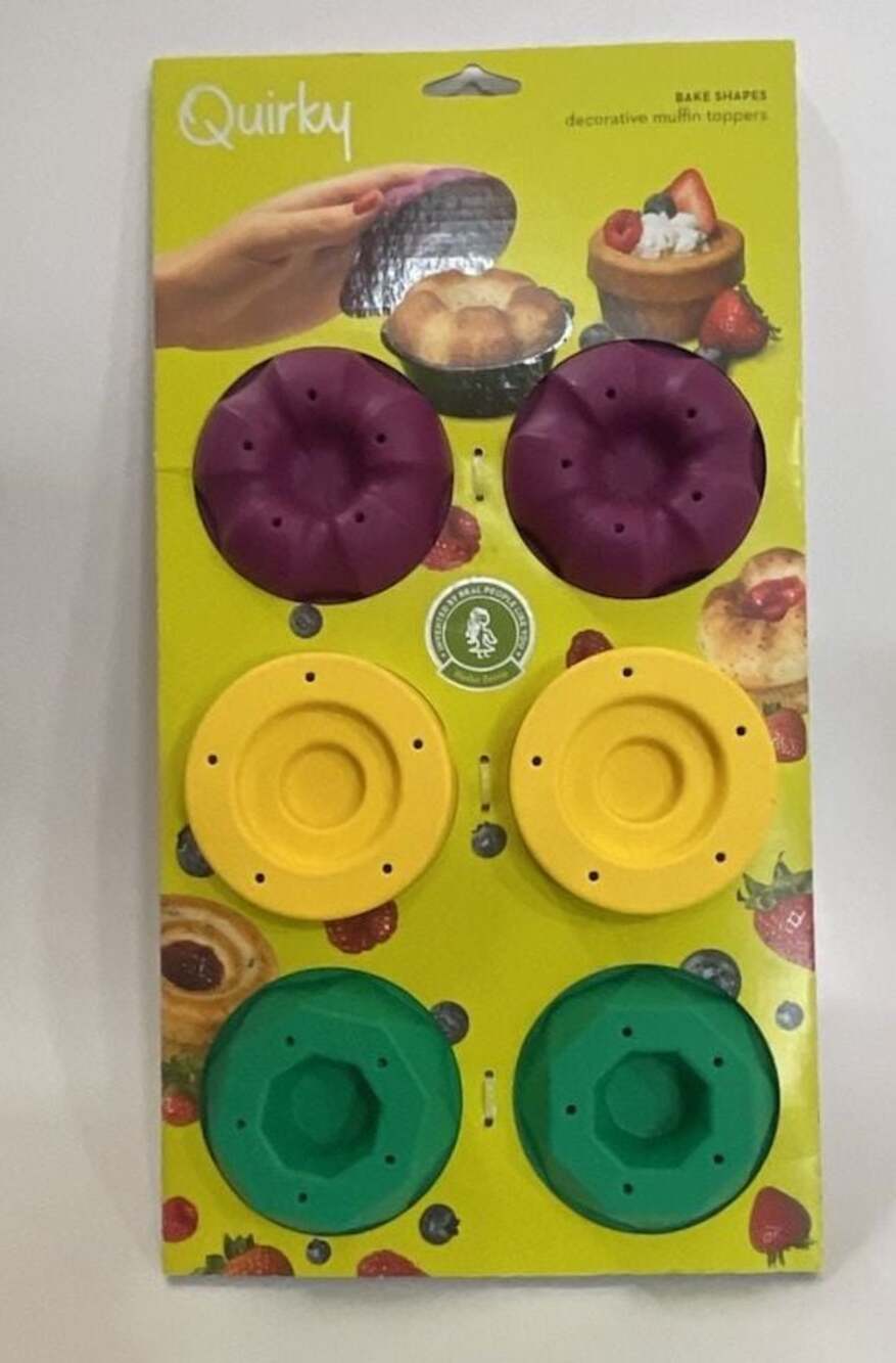 Quirky Bake Shapes Decorative Muffin Toppers Silicone Molds, Set of 6